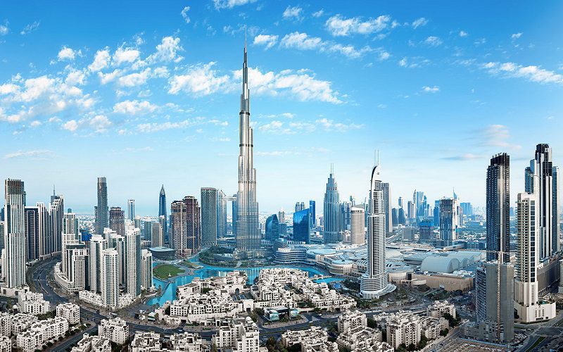 Dubai skyline with the Burj Khalifa, a leading destination for international business relocation