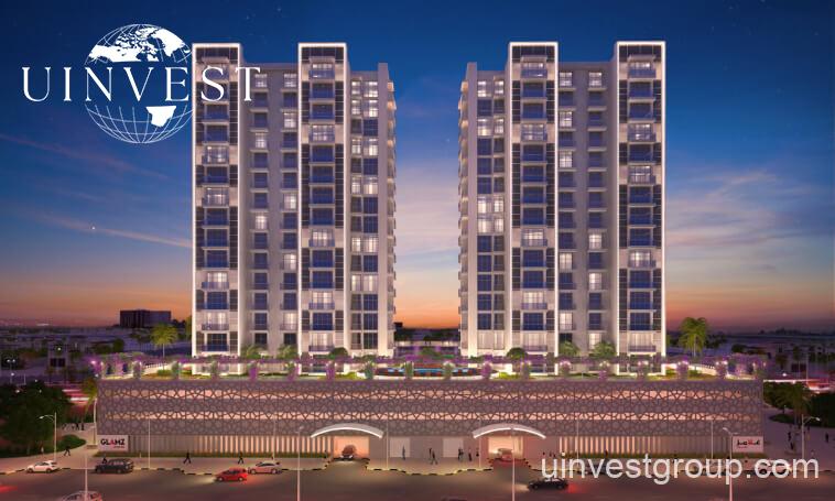 Glamz by Danube IMPZ Dubai sleek glass façade under clear blue sky