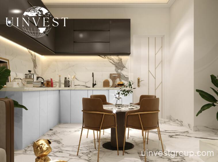 Rendering of Petalz by Danube in Al Warsan First, Dubai, showing modern mid-rise residential buildings with private pools, landscaped gardens, walking paths, outdoor cinema, eco-friendly features, and water bodies.