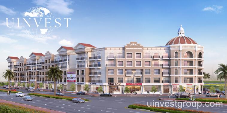 Family-friendly children’s play area with shaded playground and splash pad within the Resortz community.