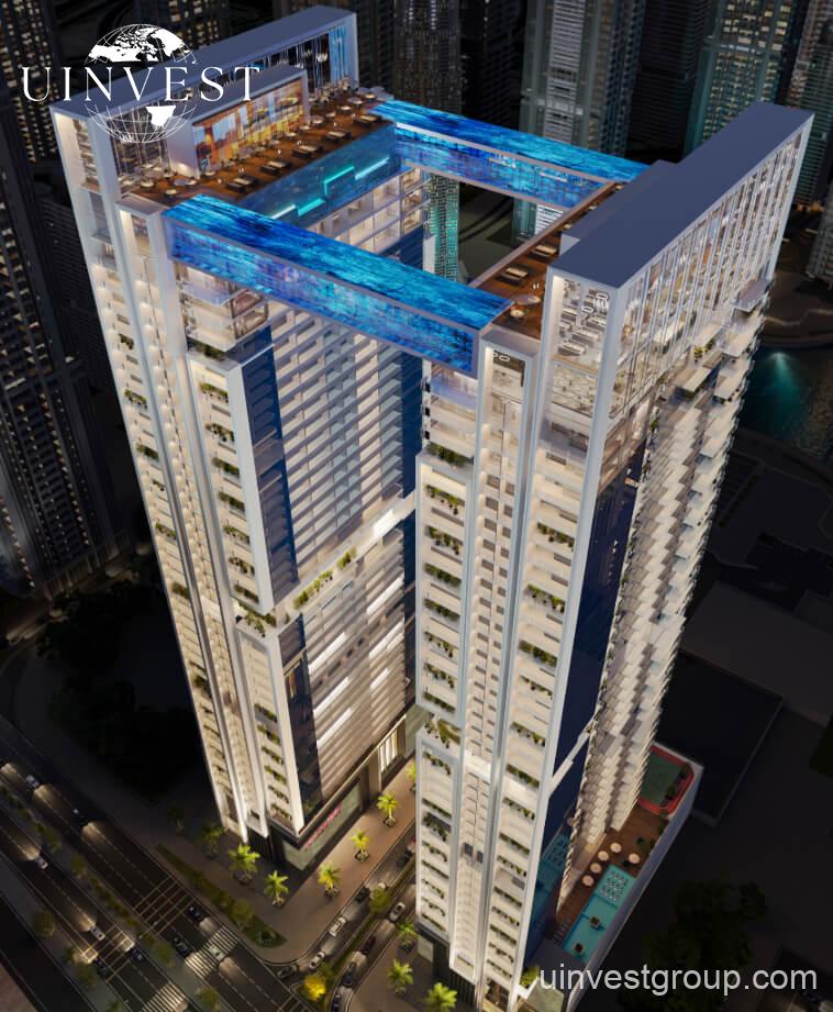 Viewz by Danube in Dubai – Aston Martin-designed twin towers with sky villas, private pools, and luxury apartments in Jumeirah Lake Towers