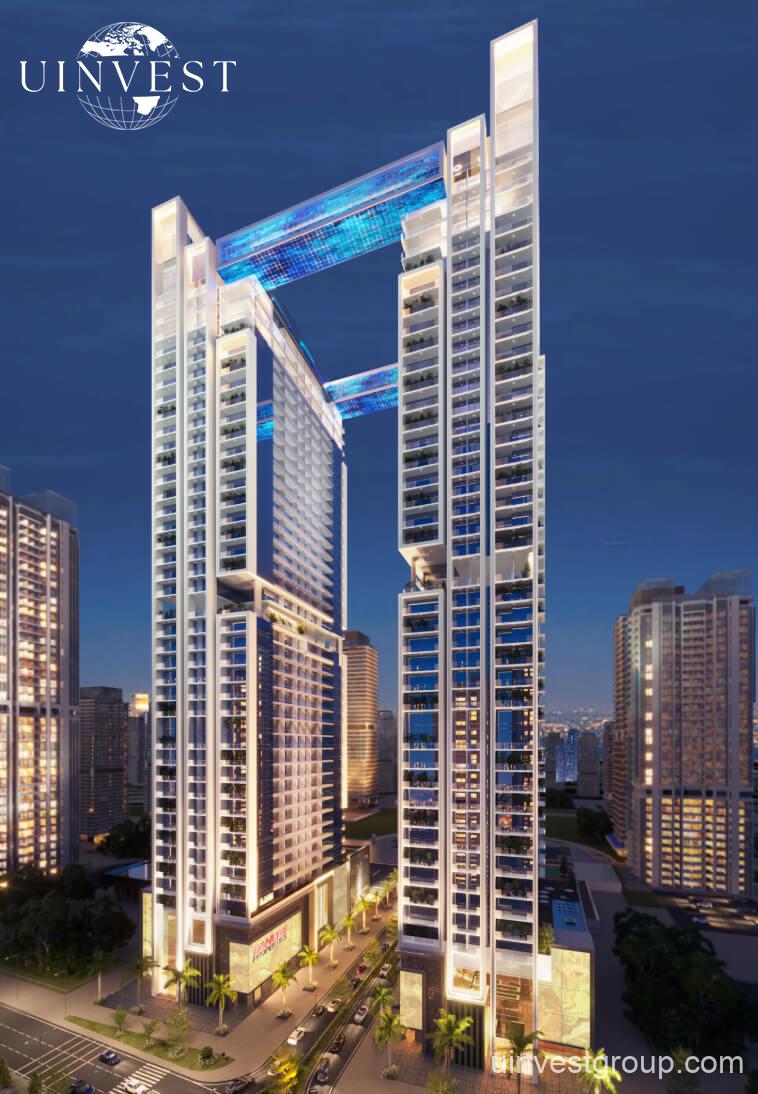 Viewz by Danube in Dubai – Aston Martin-designed twin towers with sky villas, private pools, and luxury apartments in Jumeirah Lake Towers