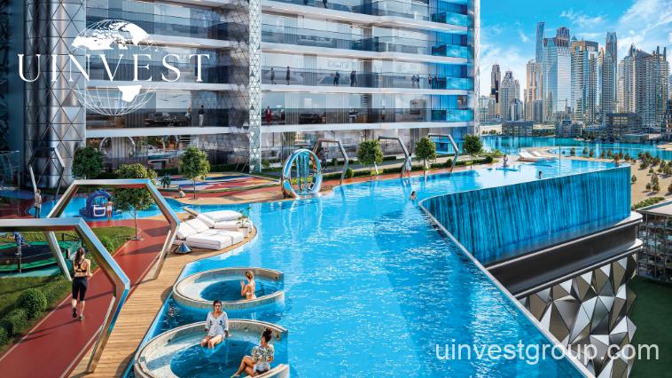 “Exterior view of Diamondz by Danube, a luxury residential tower in Jumeirah Lake Towers, Dubai.”