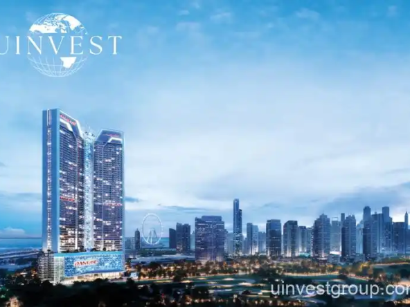 “Exterior view of Diamondz by Danube, a luxury residential tower in Jumeirah Lake Towers, Dubai.”