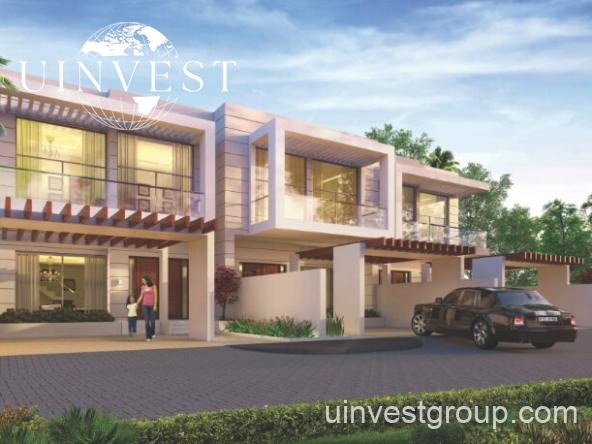 Modern townhouse community at Dreamz by Danube in Al Furjan, Dubai, featuring stylish three- and four-bedroom homes with landscaped gardens, contemporary architecture, and spacious living areas.
