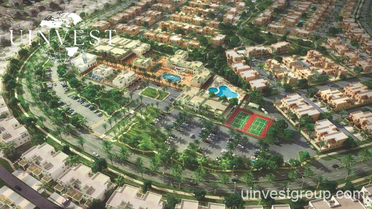 Modern townhouse community at Dreamz by Danube in Al Furjan, Dubai, featuring stylish three- and four-bedroom homes with landscaped gardens, contemporary architecture, and spacious living areas.