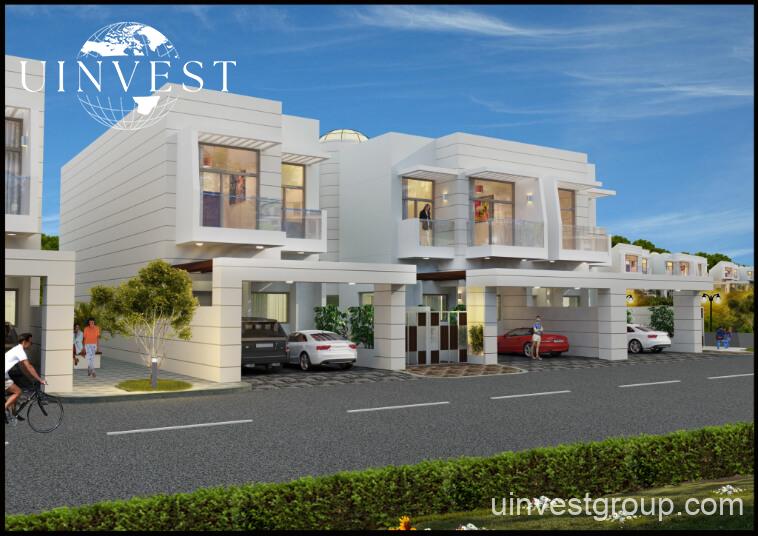 Modern townhouse community at Dreamz by Danube in Al Furjan, Dubai, featuring stylish three- and four-bedroom homes with landscaped gardens, contemporary architecture, and spacious living areas.