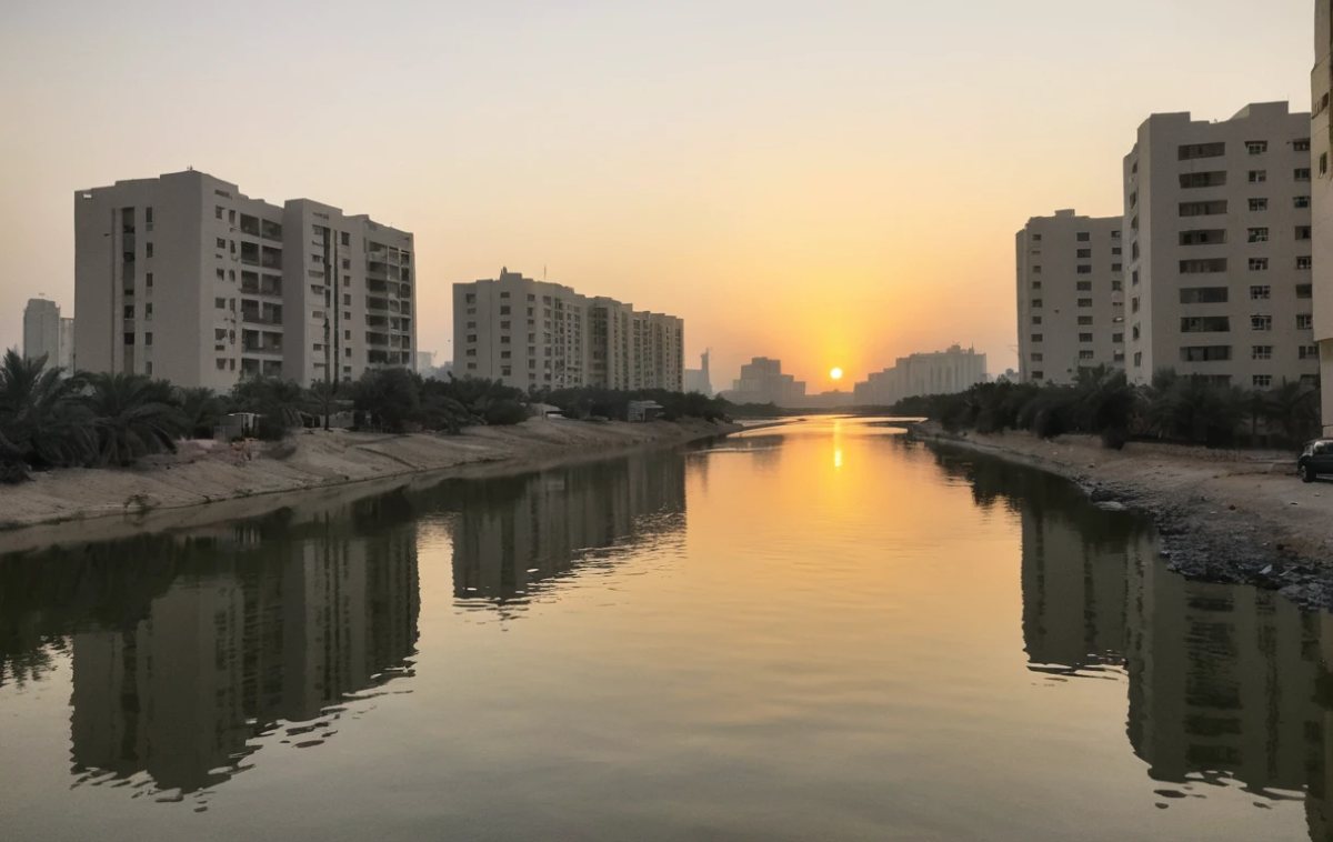 Deira flat with Creek sunset