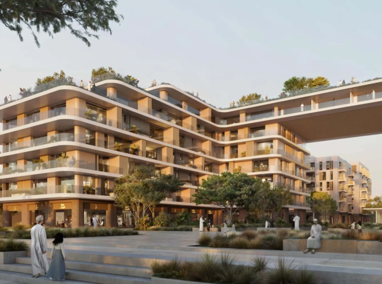 Wadi Zaha apartments with landscaped gardens and swimming pool, Sultan Haitham City, Oman