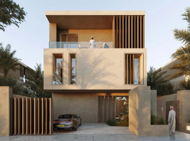 Modern freehold villa exterior at Wadi Zaha, Sultan Haitham City, Oman