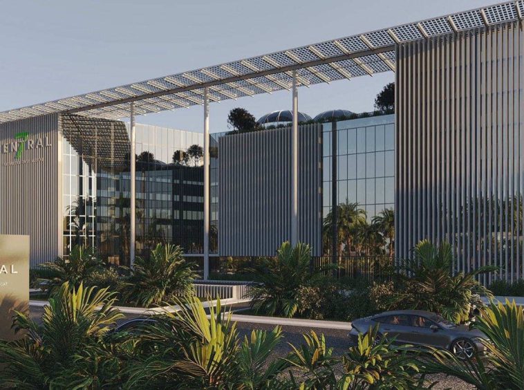 Central 7, Knowledge Oasis Muscat — Tier I Business Centre in Oman — central 7 muscat glass facade solar array