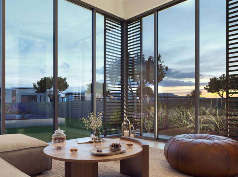 Raya, Jebel Sifah, Oman — Wellness & Majlis Villas with Private Pools — raya jebel sifah corner glazing garden view