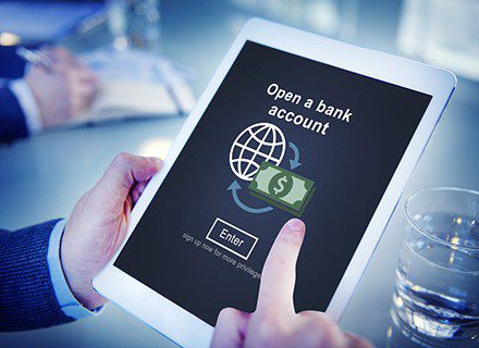 Opening a bank account abroad on a tablet device