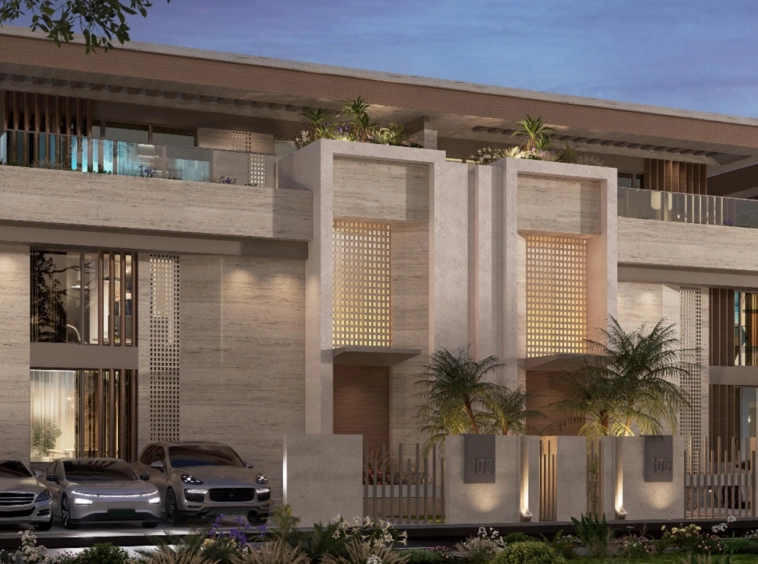 Facade detail of residence units at Sarooj Oasis Apartments, Sultan Haitham City
