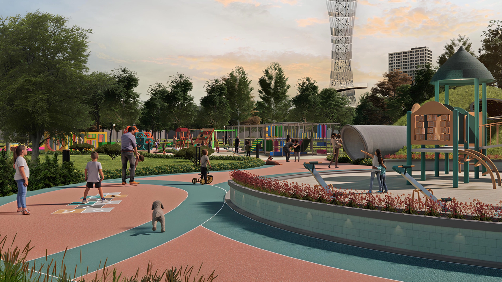 Children's playground at Sarooj Oasis, Sultan Haitham City