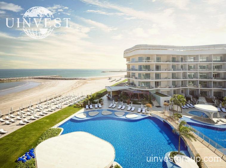 The St. Regis Al Mouj Muscat Resort hotel exterior facade