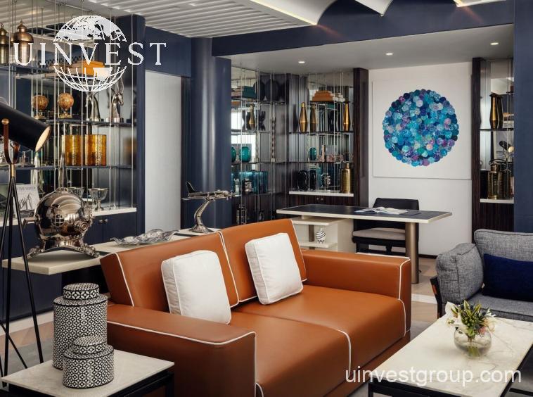 Royal Suite living room interior detail at The St. Regis Al Mouj Muscat Resort