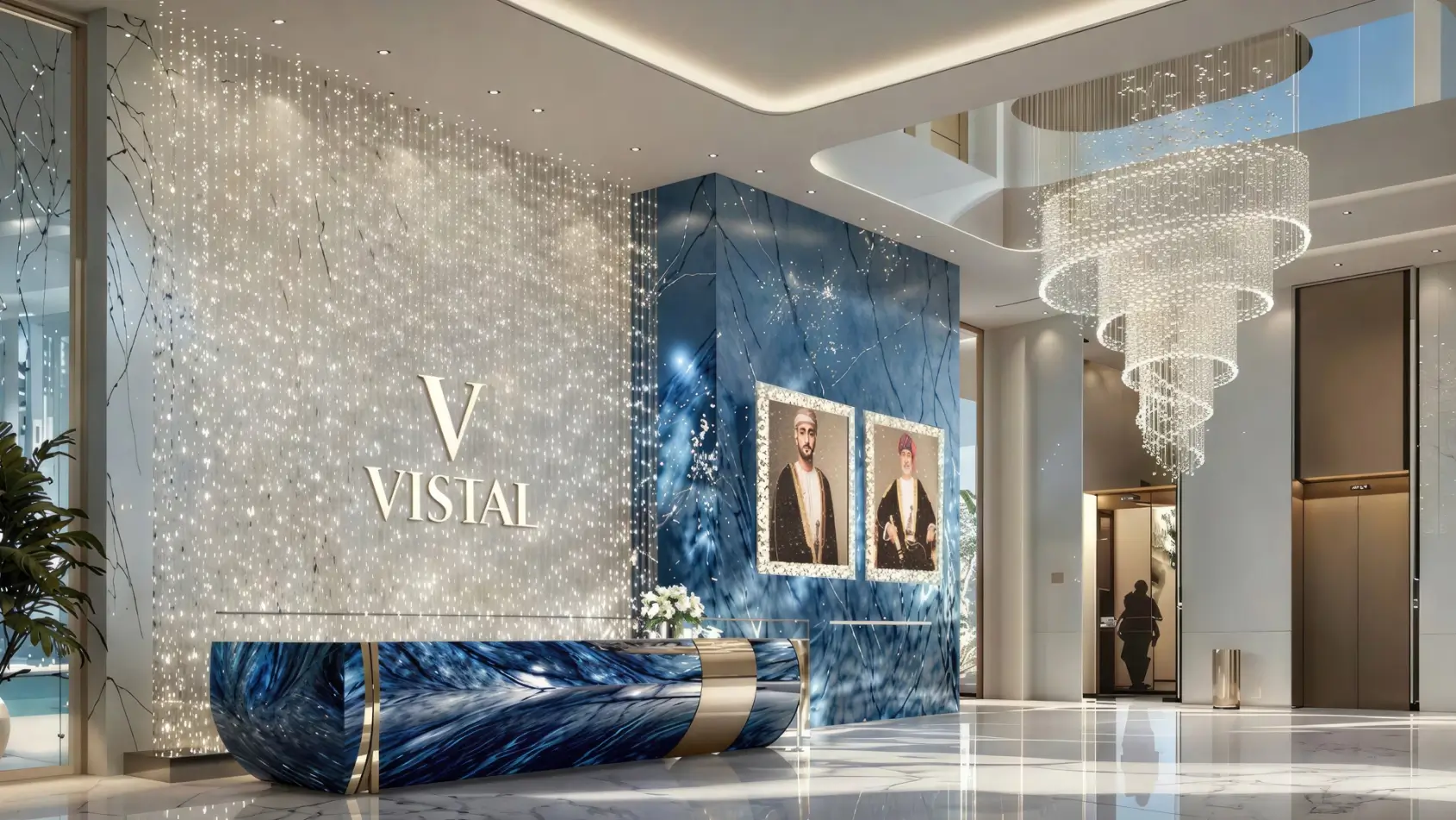 Branded lobby at Vistal By Victoria Swarovski, Al Mouj