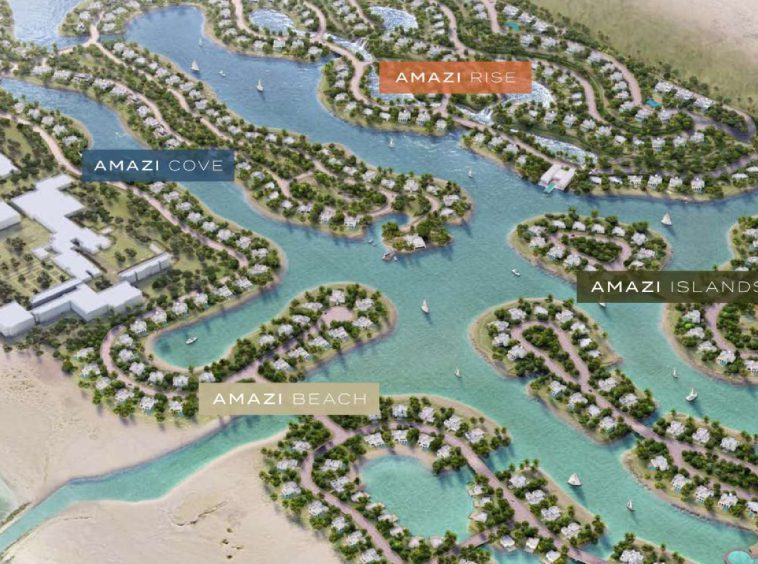 Amazi Hawana Salalah - masterplan aerial, Amazi Cove Islands and Beach