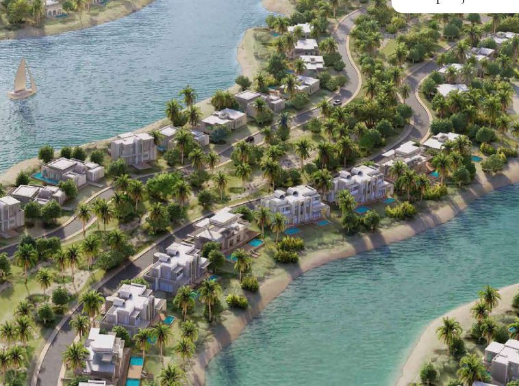 Amazi Hawana Salalah - aerial view of Amazi Bay lagoon and villas