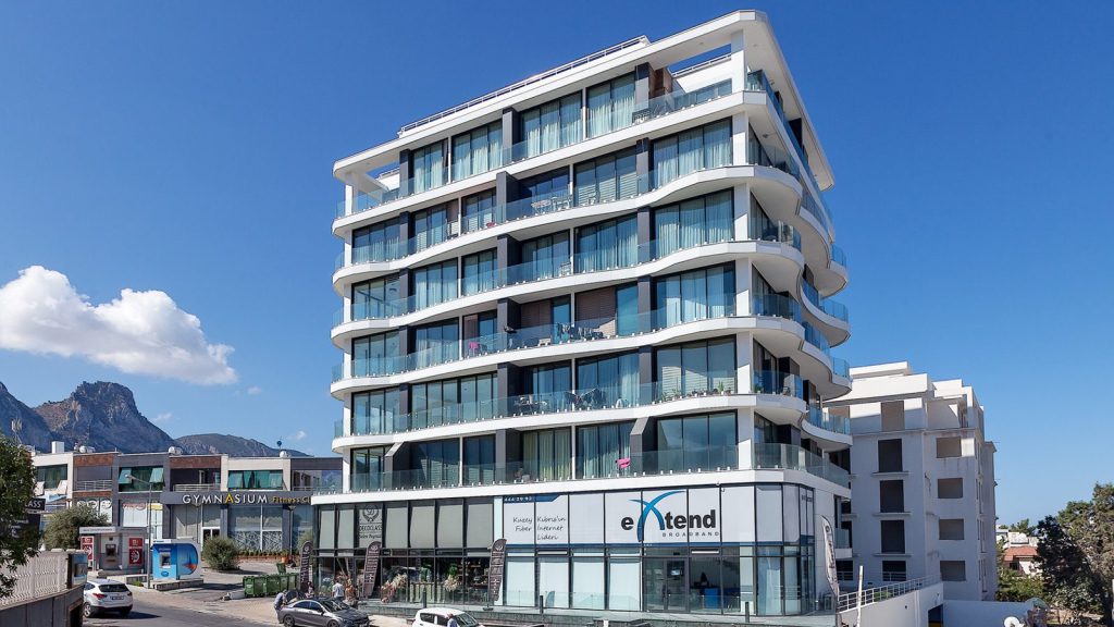 Carrington 22 Kyrenia seven-storey apartment block with curved balconies