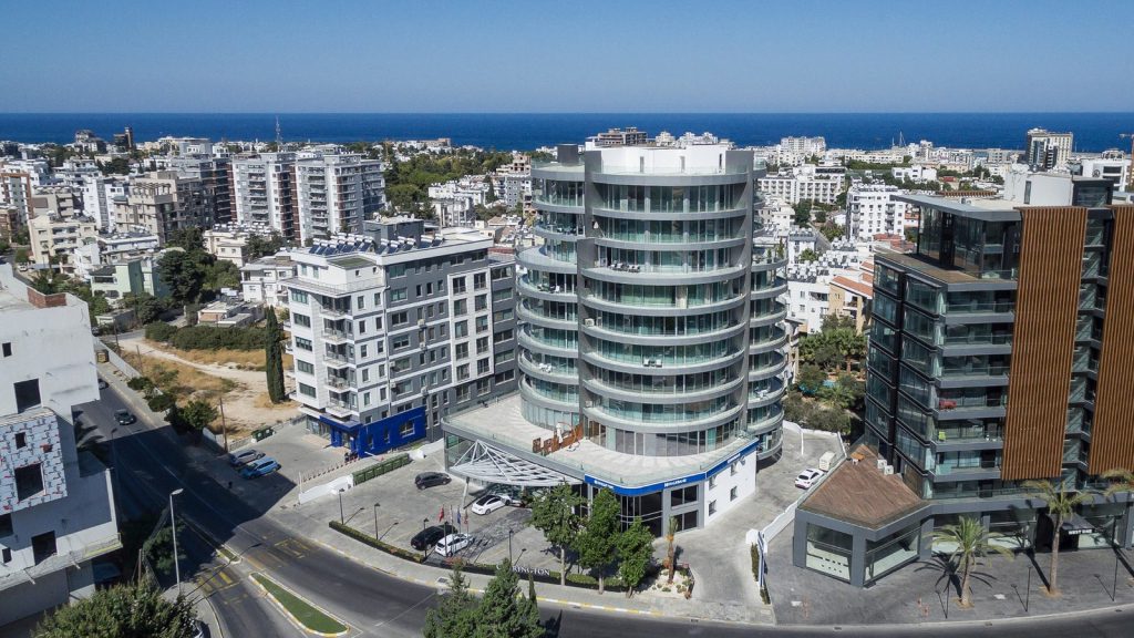 Gold Tower Kyrenia curved-balcony apartment tower exterior