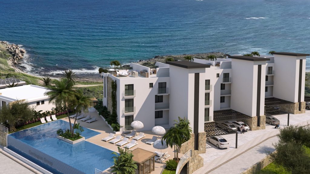 Sea Magic Deluxe Esentepe white terraced houses with pool terrace, render