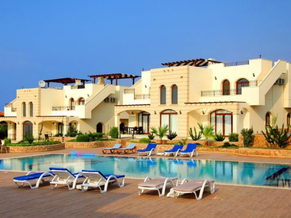 The Residence loft apartment blocks beside the communal swimming pool