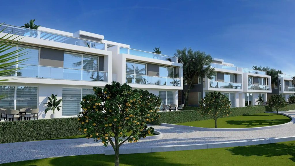 Four Seasons Life III rendering of a villa facade with balconies and a hedge