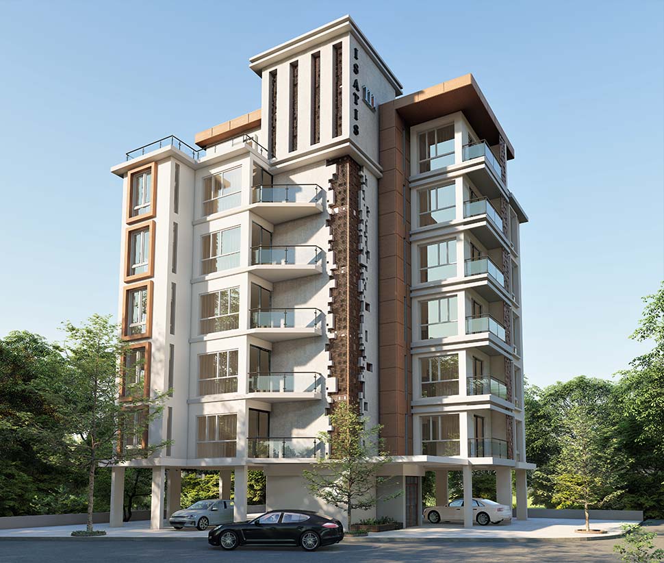 رندر نمای بیرونی ساختمان آپارتمانی Isatis 3 Famagusta