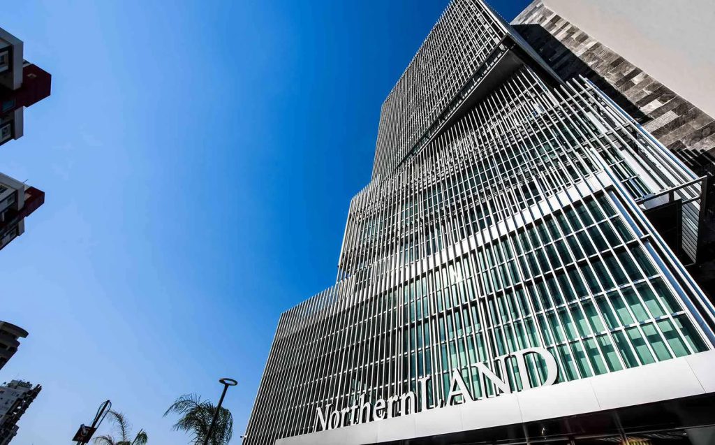 NorthernLAND Center Famagusta glass-fronted tower exterior