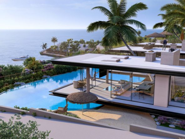 Render of a Phuket H&W Resort villa with infinity pool above the sea
