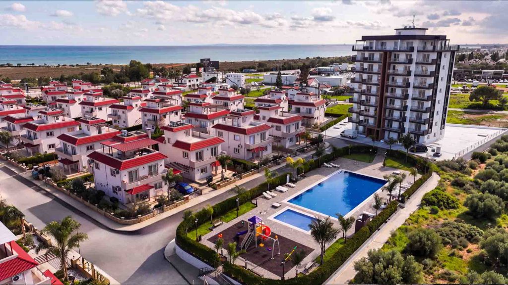 Sea Pearl Residence Iskele aerial render of villas and apartments