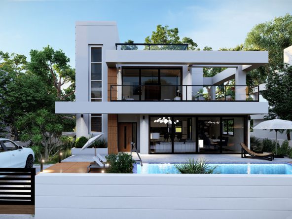 Sunrise Yenibogazici نمای بیرونی ویلا، رندر